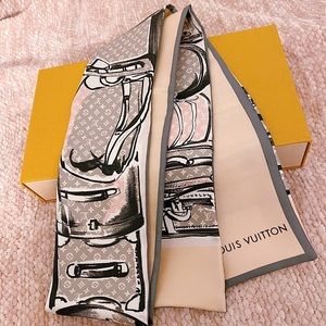 Authentic Louis Vuitton Pink Trunks Bandeau Scarf